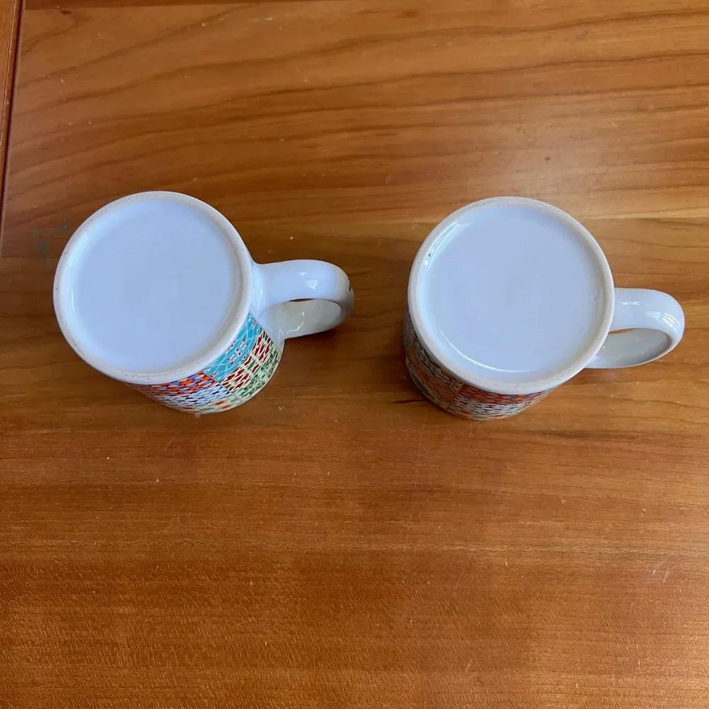 Espresso Cups, Portugal Espresso Mugs, Mexican Spanish Tile Mugs, Coffee Mugs